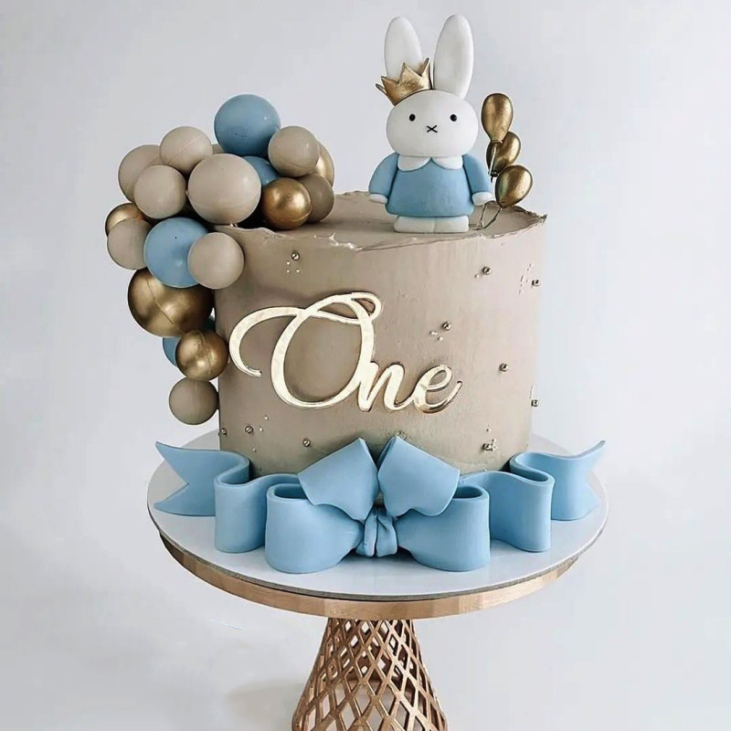 Decoración de pastel de fiesta de cumpleaños de un año, adorno de pastel acrílico dorado, suministros de fiesta de 1er cumpleaños para niños, decoración de pastel de un aniversario