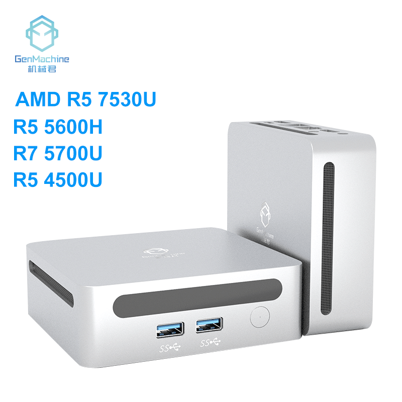 2025 GenMachine Mini PC R5 7530U 5600H 5700U 4500U Windows 11 Ryzen DDR4 3200MHz WiFi6 BT 5,2 PC para juegos ordenador para juegos Diy