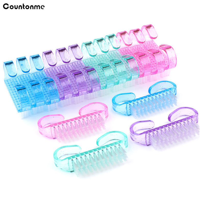 100 pezzi spazzole per la pulizia della polvere della polvere per nail art per la cura delle unghie strumenti per la rimozione della spazzola ad angolo piccolo per manicure