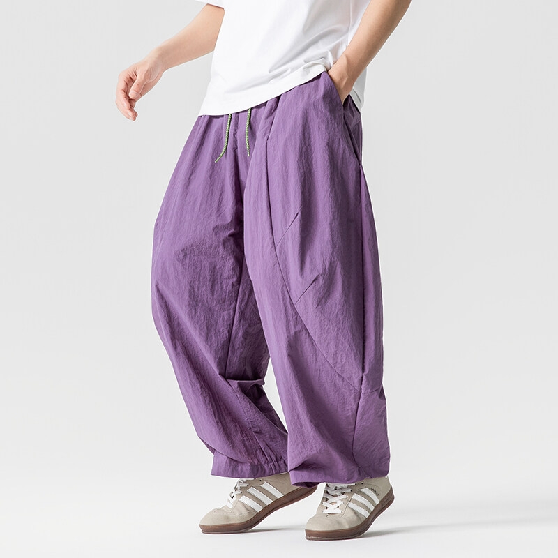 Pantaloni da uomo estivi comodi pantaloni larghi larghi sottili pantaloni elastici in vita oversize pantaloni casual moda Harajuku streetwear da uomo