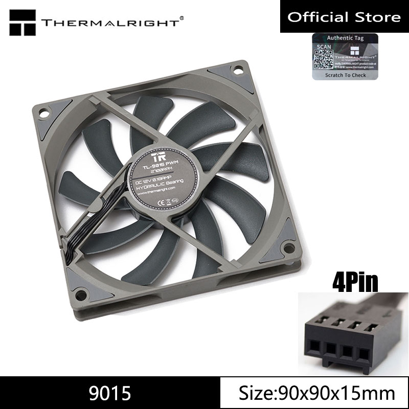 Thermalright TL-9015 ventilador ultrafino de 9cm rodamiento hidráulico 9cm 4 pines PWM 2700rpm ventilador de chasis