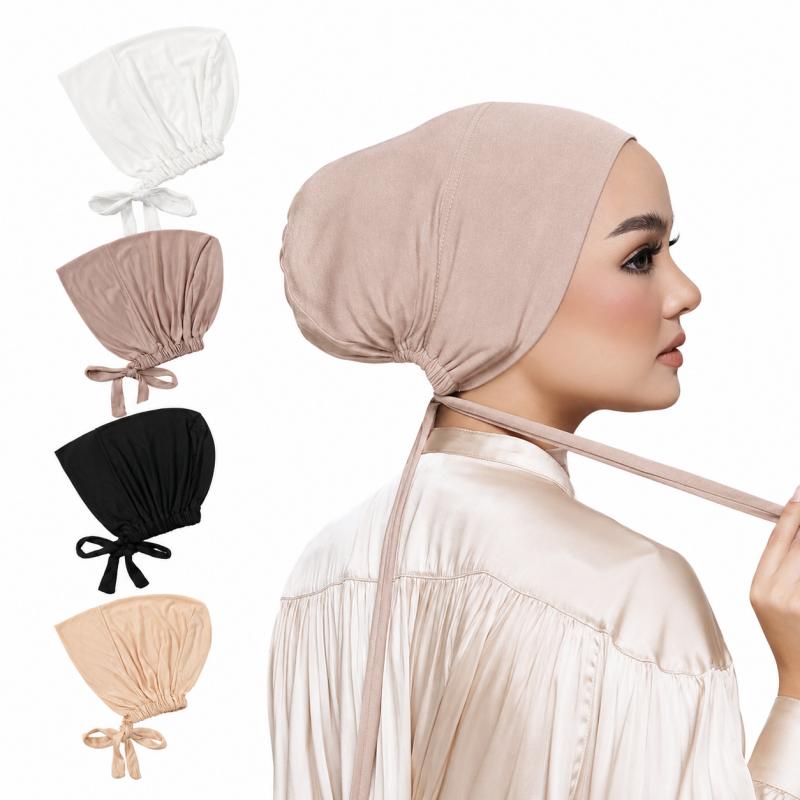 Touca Ajustável para Hijab, Boné de Modal Macio para Mulheres Muçulmanas, Acessório de Oração Respirável e Elástico