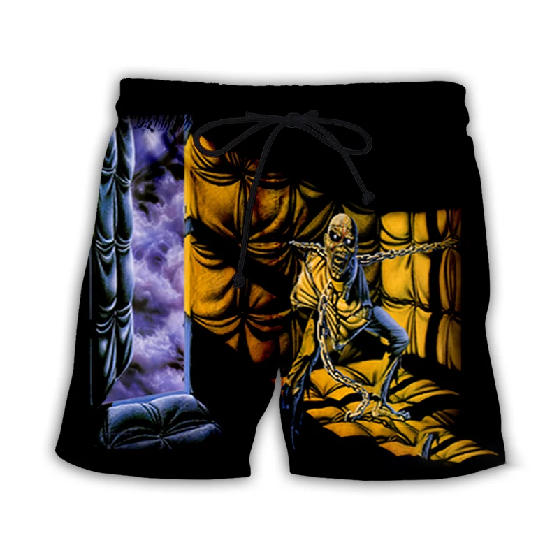 Pantalones Cortos de Playa para Hombre, Diseño Gótico Vintage con Estampado 3D de Calaveras, Secado Rápido, Estilo Urbano, Casual, para Vacaciones, Moda 2026