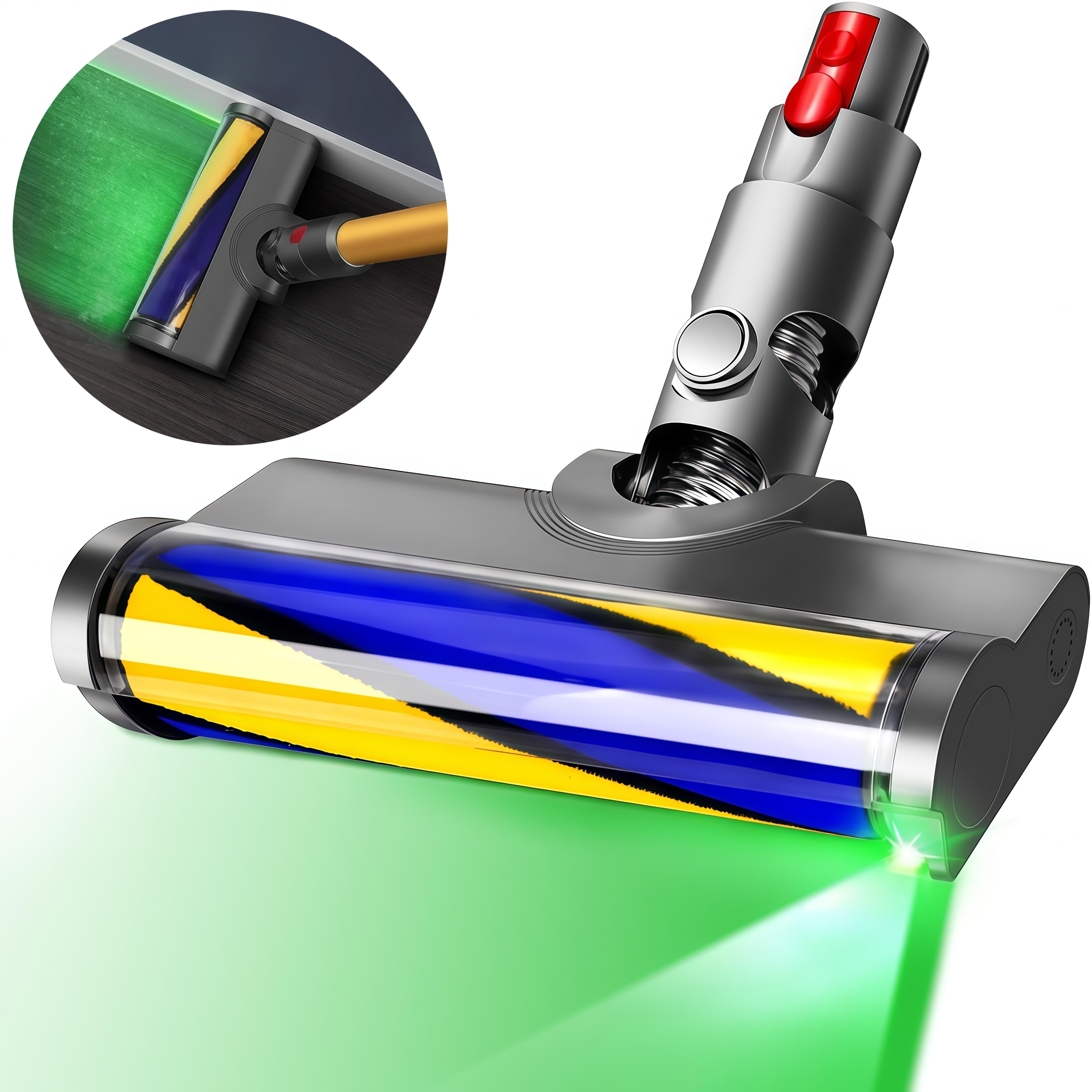 V12 Detect Slim für Dyson Staubsaugerkopf Fluffy-Aufsatz mit Schnellverschluss für Hartböden Kompatible Ersatzteile Bürstenkopf