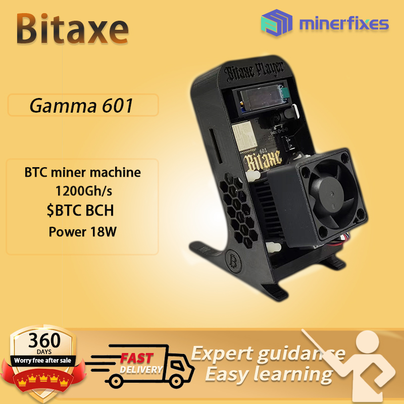 Koparka kryptowalut Bitaxe 601 Gamma 1.2TH/S BTC Bitcoin na rok 2025 do użytku domowego, pomarańczowa, najnowszy model solo miner