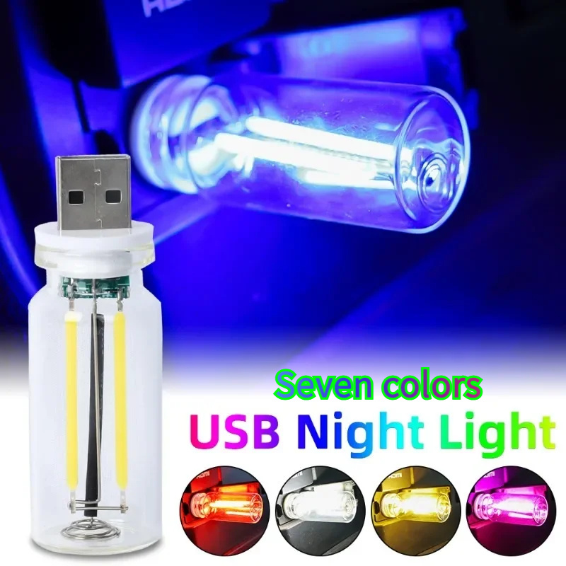 Lampe de nuit LED à commande tactile USB, ampoule d'ambiance, lampe à incandescence, ampoule à filament LED, décoration pour voiture, camping, maison, chambre