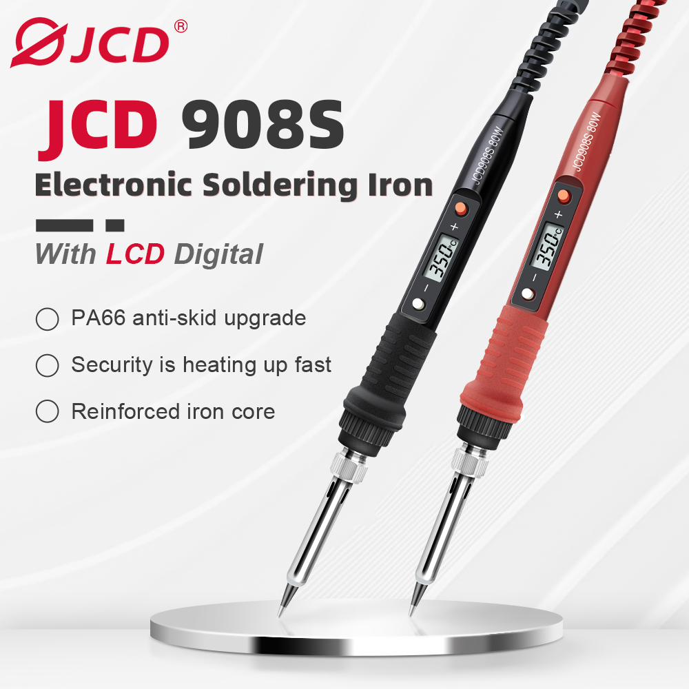 JCD 80W Цифровой паяльник Комплект с регулируемой температурой 220V Сварочный инструмент Керамический нагреватель Переработка головки паяльника
