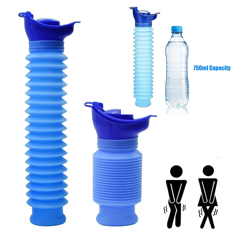 Bolsa de orina portátil de 750ML, orinal higiénico a prueba de fugas, inodoro de viaje para coche, orinal plegable para mujeres, hombres y niños pequeños, orinal de entrenamiento para orinar