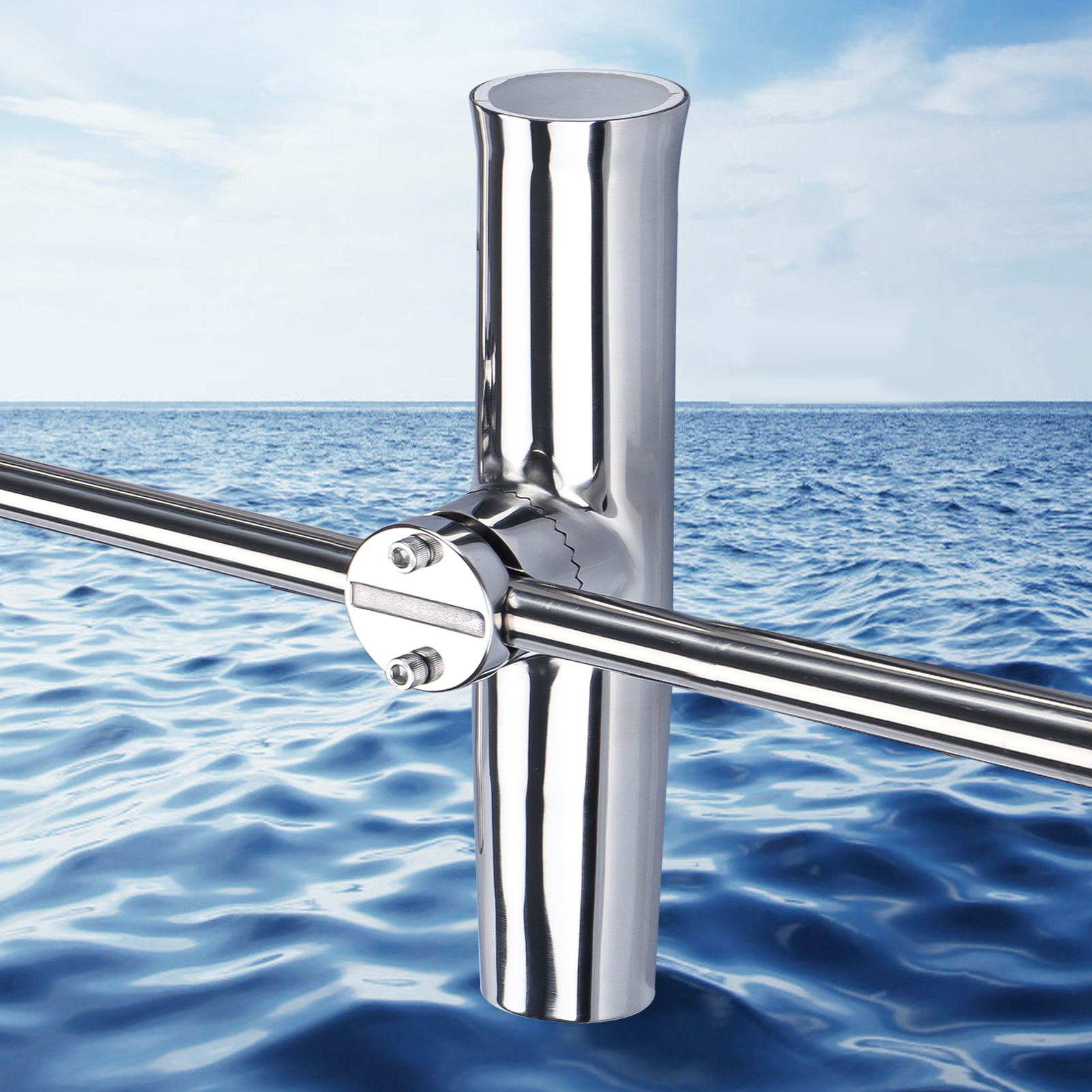 Boat Accessories Fishing Rod Holder Clamp Side Mount 7/8"-1" Rail Marine Boat Stainless Steel Rod Pole Bracket Tool