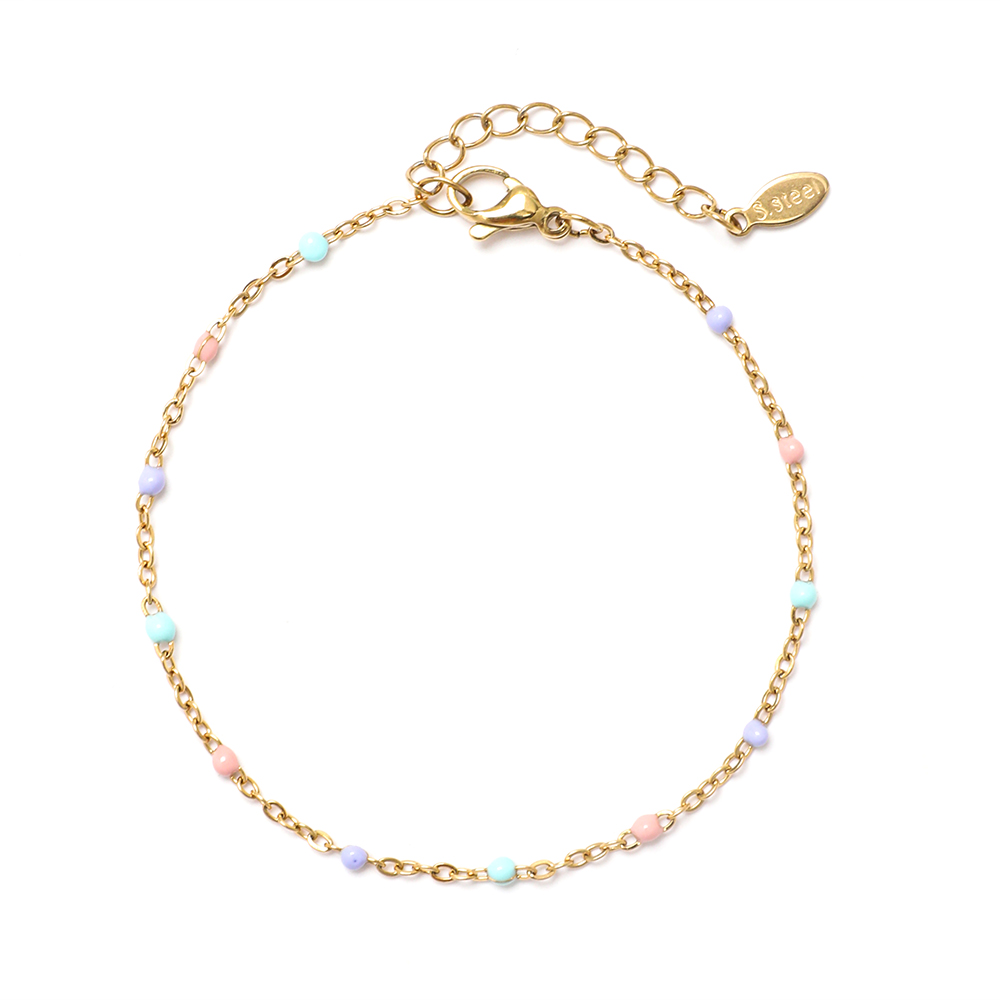 ZMZY, cadena de eslabones finos de Color fresco, nueva colocación, pulseras de acero inoxidable a la moda para mujer, regalos de joyería de la suerte