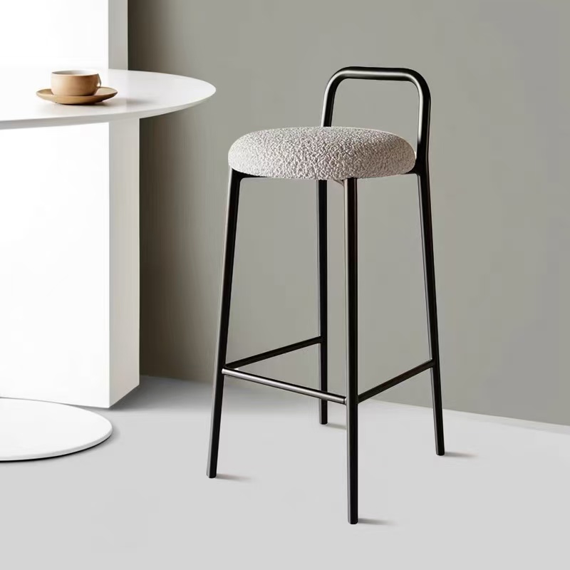 Taburete de Bar redondo moderno, silla alta apilable, taburete de mostrador minimalista para escritorio de cajero, taburetes de Pub elegantes para cocina o Bar