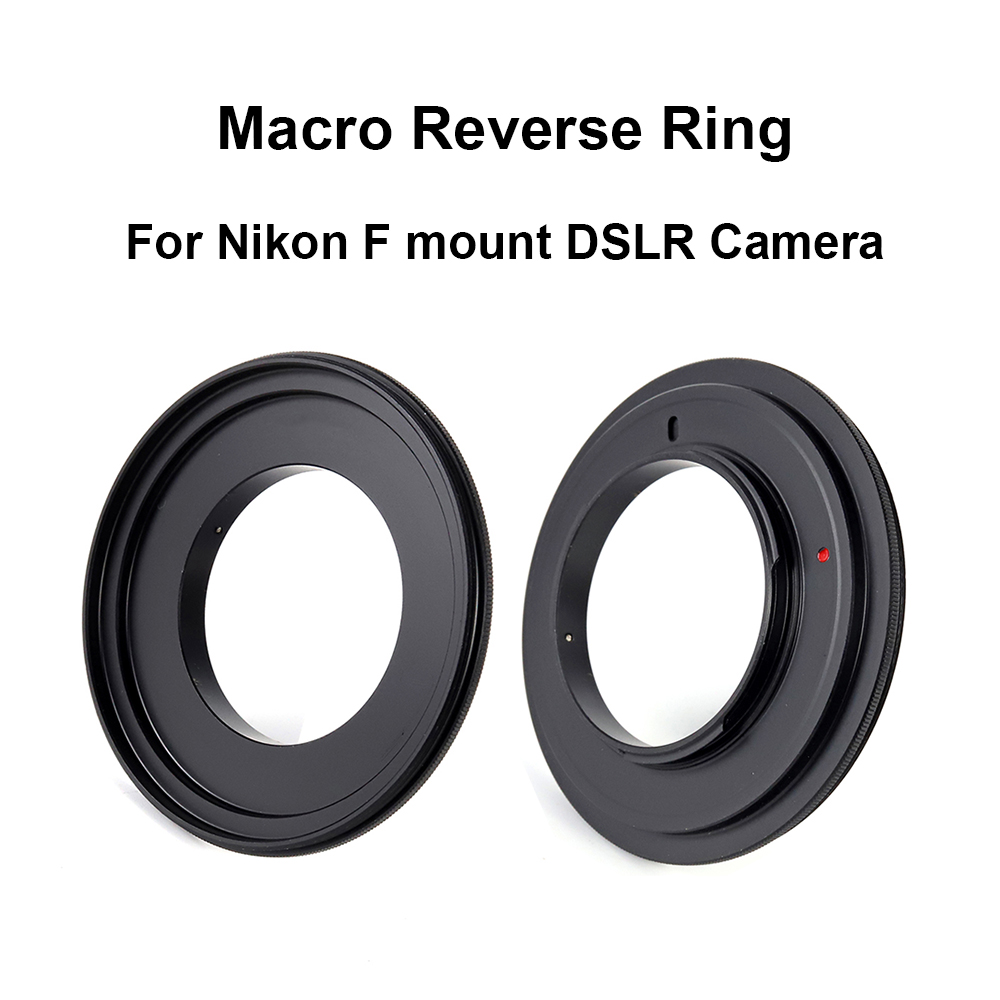 Anneau adaptateur Macro inversé pour Nikon F, 49/ 52/ 55/ 58/ 62/ 67/ 72/ 77mm, pour appareil photo reflex numérique Nikon F