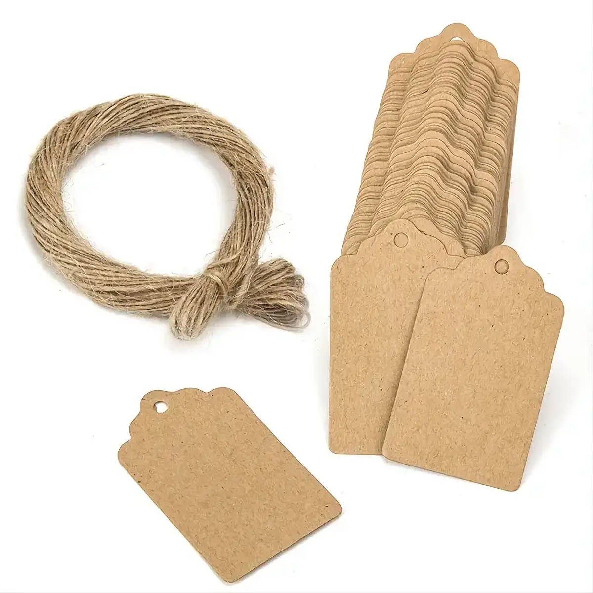 100 Stück Geschenkanhänger aus Kraftpapier, leere Geschenkanhänger, Hängeetiketten