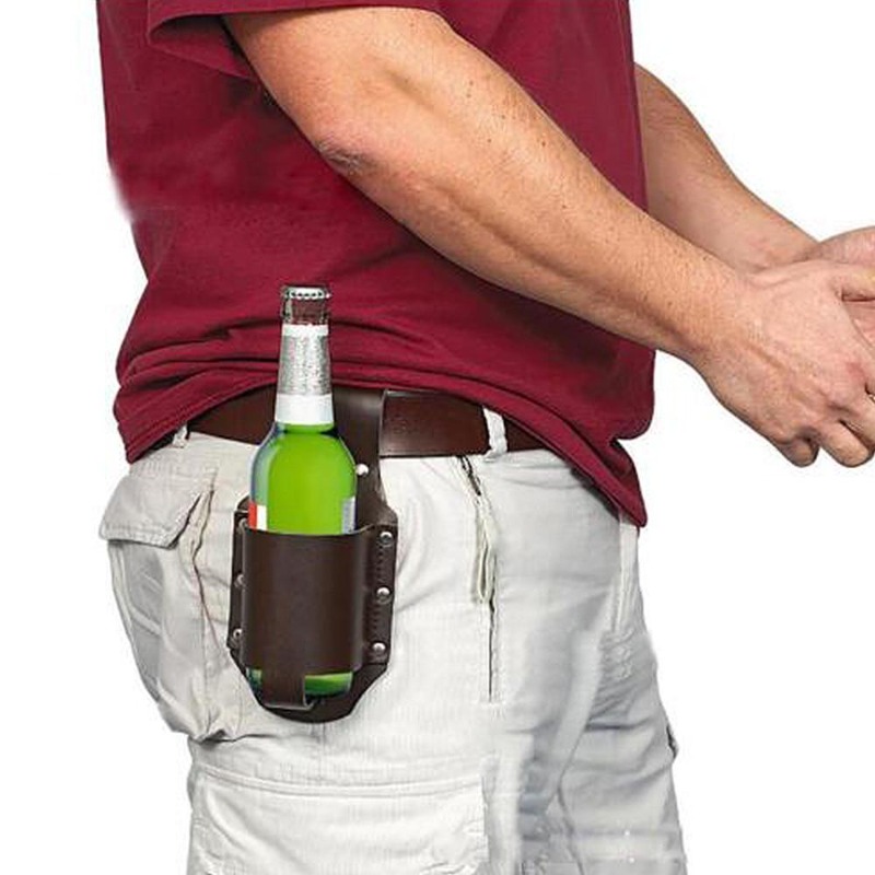 Funda portátil para botella, cinturón de cerveza, práctica botella de vino, soporte para latas de bebidas, 1 ud.