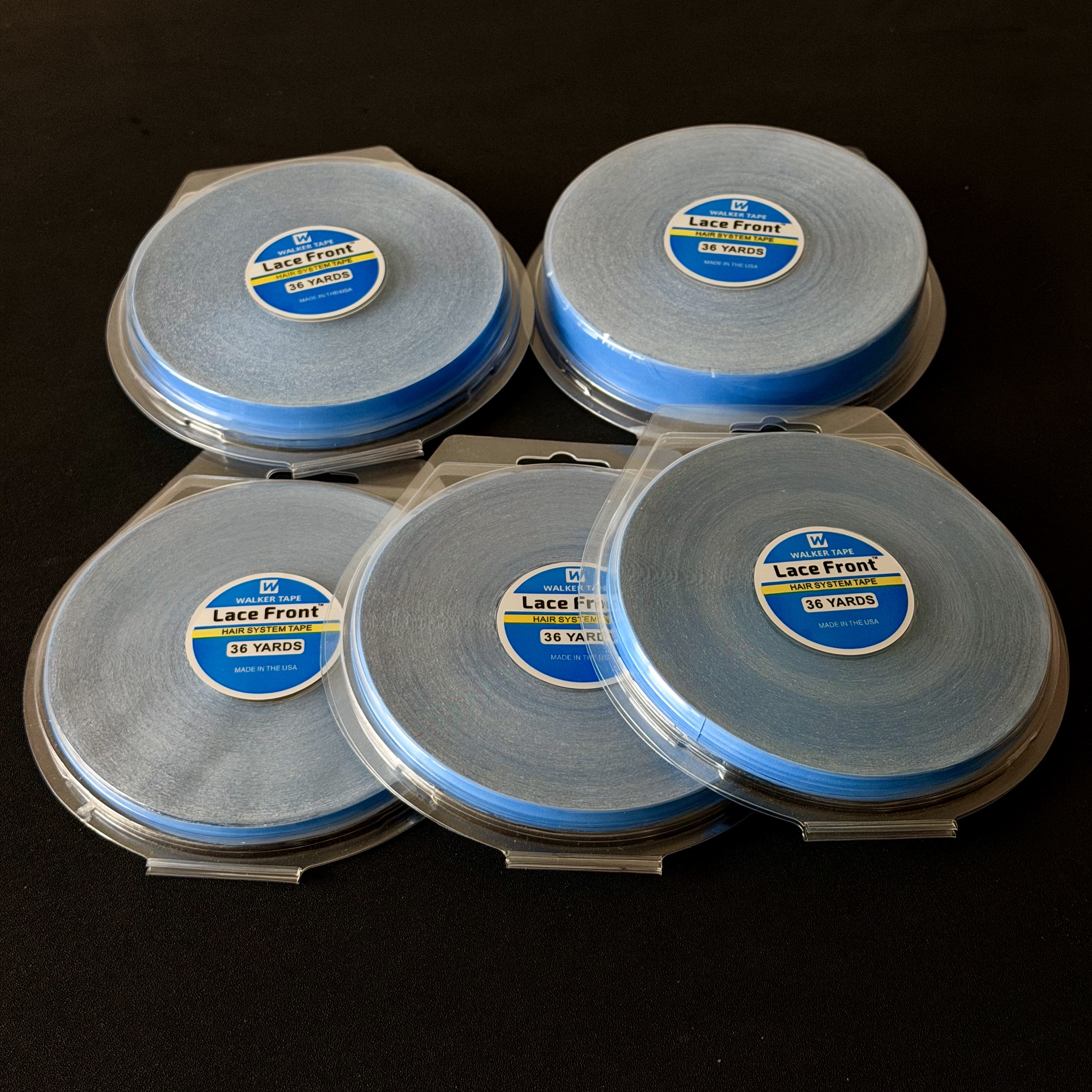 All with box 0.8/1.0/1.27/2/2.54cm Width 36yards Blue Ultra Hold Tape Double side tape lace front tape hair tape wig tape
