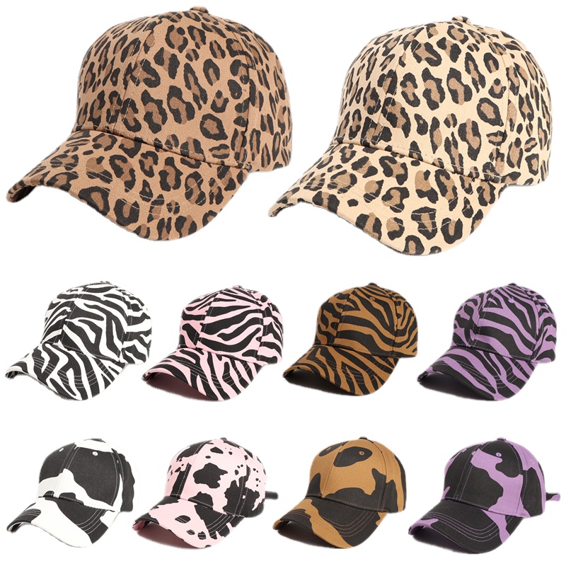 Unisex Leoparden muster Zebra druck Baseball kappe Hip Hop Kappe Männer Frauen Tier druck Sonnenhut verstellbare Kappe Gorras