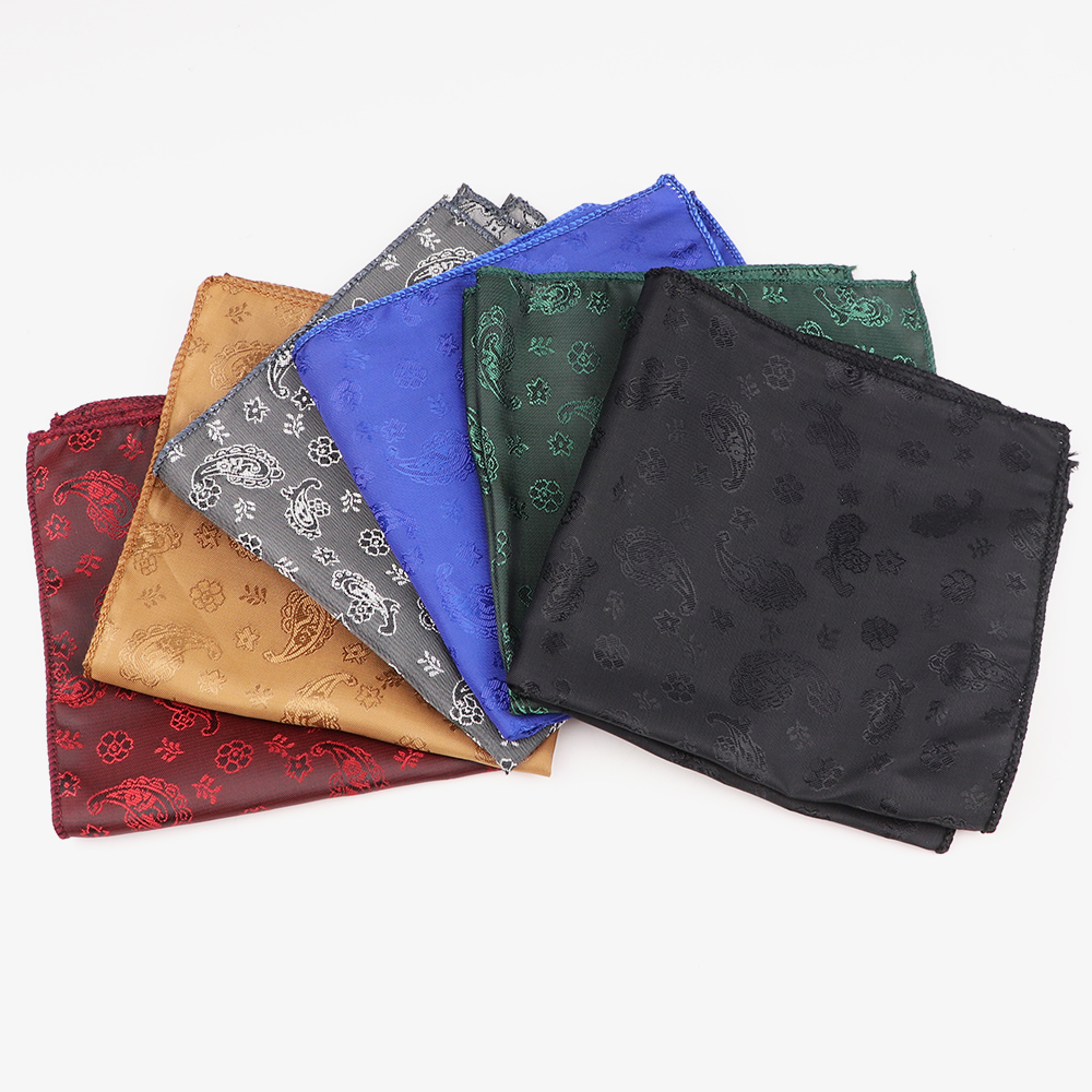 Hankerchief Poliéster Casual para Homens, Pocket Square Hankies, Paisley, Azul, Negócios, Festa de Casamento, Homem Acessórios Presente