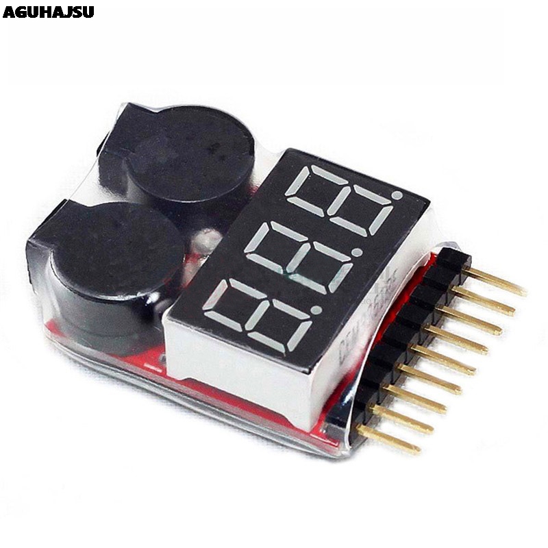 1pcs 1-8S LED Alarme de campainha de baixa tensão Lipo Indicador de tensão Verificador
