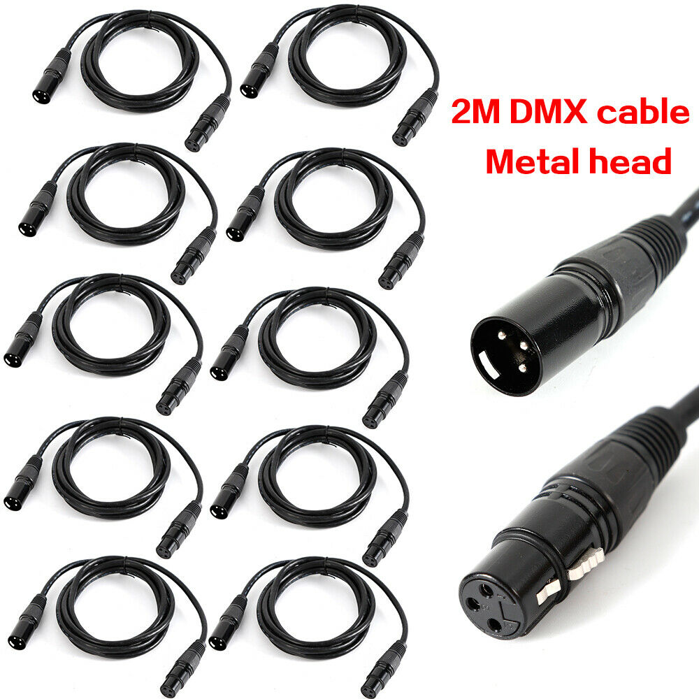 10 stks 2 m DMX Kabel 3-Pin XLR Draad Voor Diverse Podium Licht Moving Head Licht Voorkomen transmissie Interferenties Van Digitale Audio