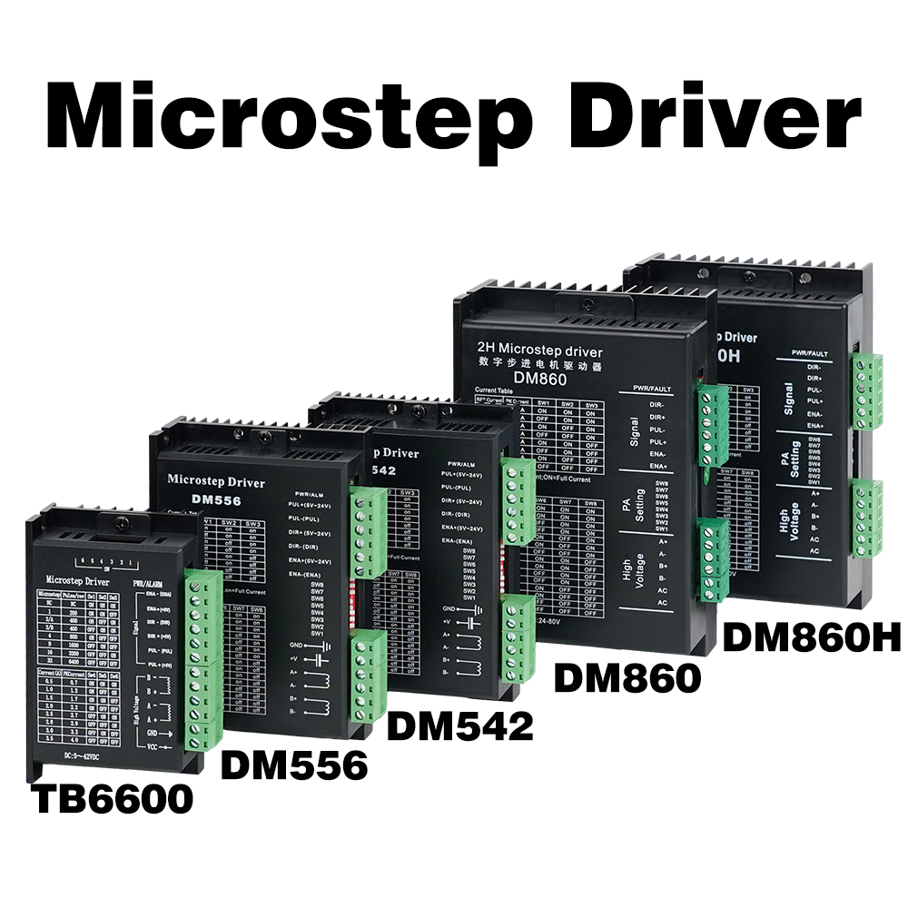 Microstep-Treiber TB6600 DM542 DM556 DM860 DM860H Treiber-Controller Microstep-Motor Bürstenloser Antrieb für 42/57/86 Nema17 Nema23