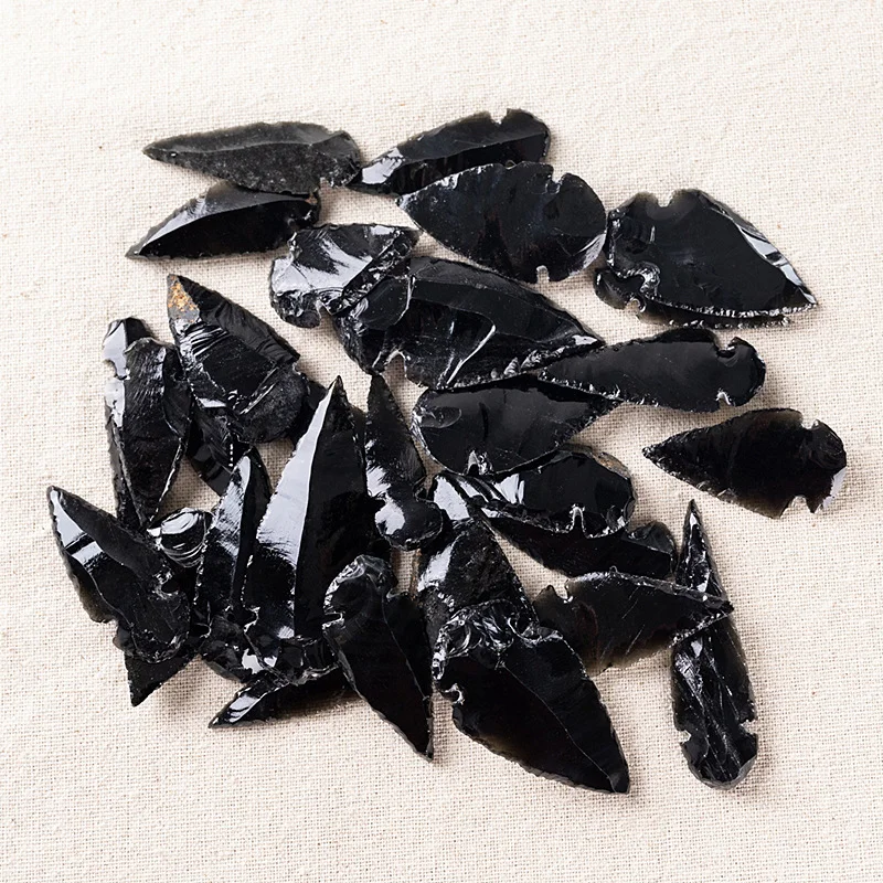 3 pezzi di freccia naturale ossidiana quarzo materiale spirito malvagio cristallo decorazioni per la casa pietra di energia curativa Reiki creazione di gioielli fai da te
