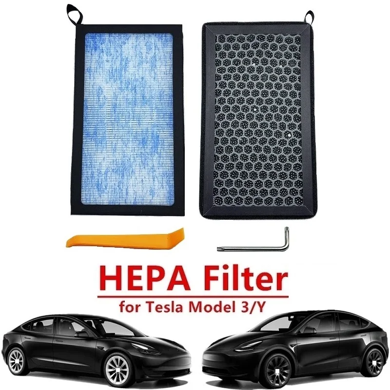 Nouveauté Filtration filtre à charbon actif adapté pour Tesla modèle 3/Y HEPA filtre à Air climatiseur Kit de remplacement