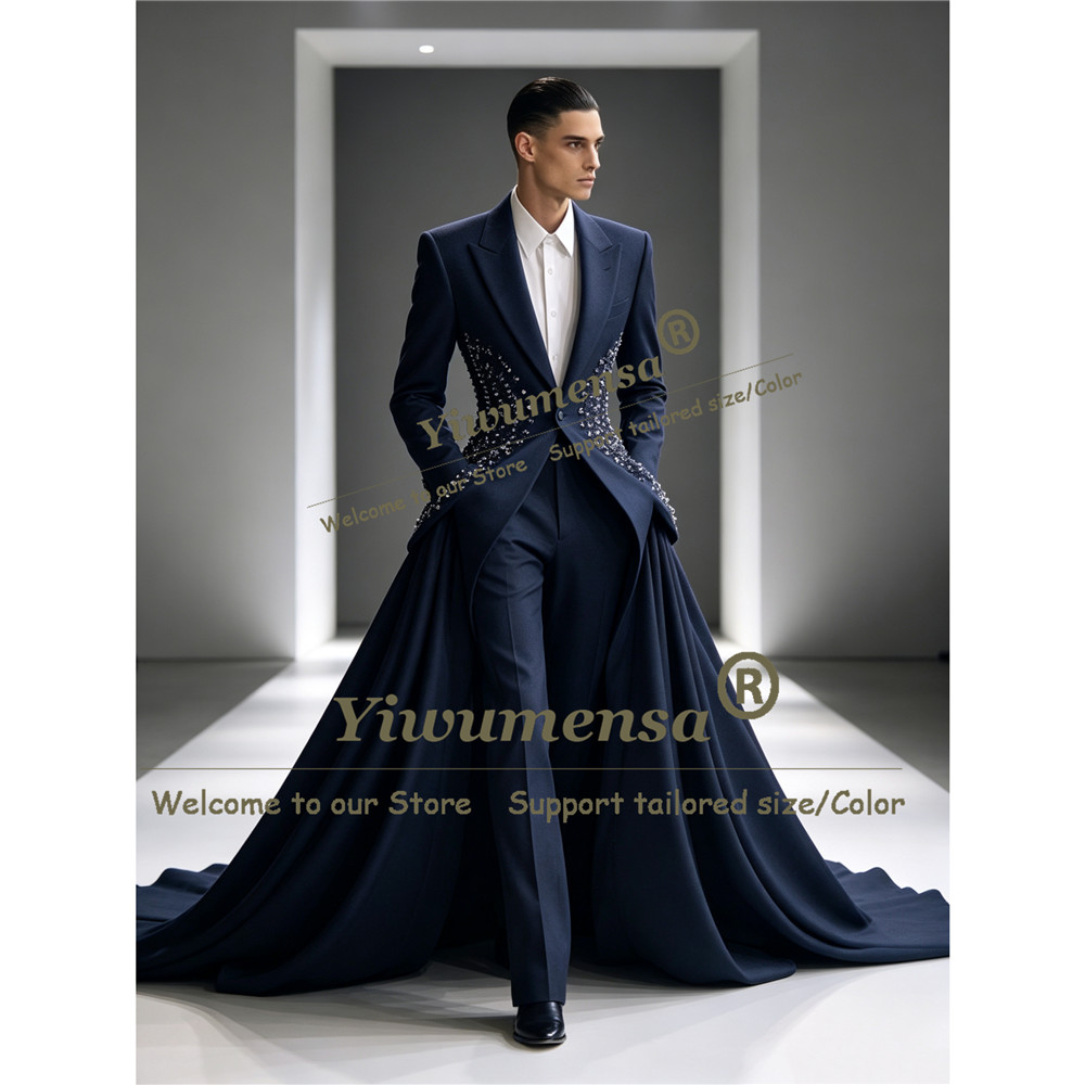 Terno de Casamento Personalizado para Noivo, 2 Peças, Blazer de Baile de Formatura com Capa, Longo e Versátil para Múltiplas Ocasiões, Smoking Masculino, Ropa Hombre