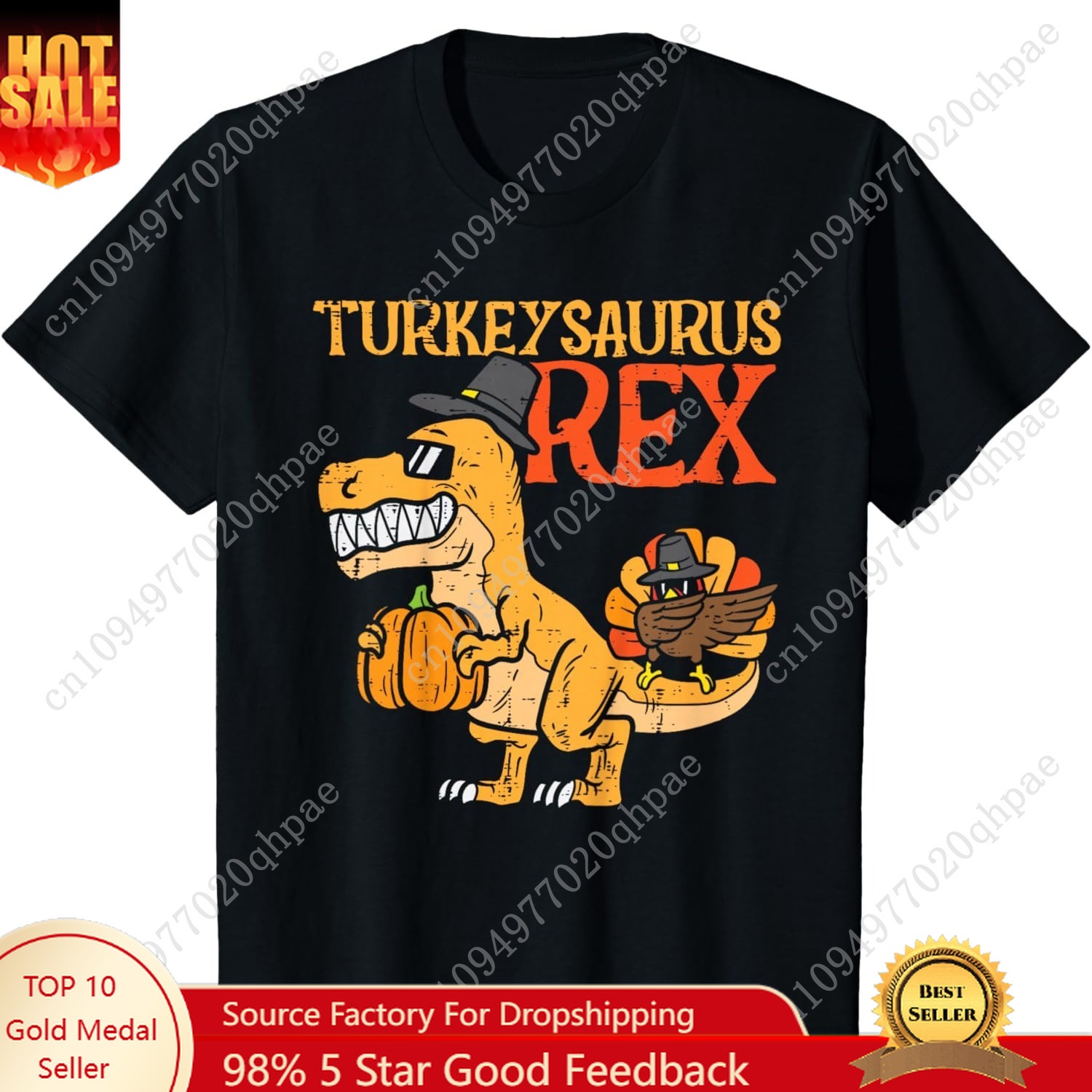 ターキーサウルス レックス ダブ ターキー ディノ 幼児 男の子 感謝祭 Tシャツ