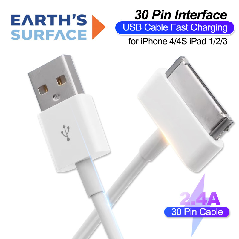 Cable USB de 30 pines para carga rápida de iPhone 4S, 4, 3GS, 3G, iPad 1, 2, 3, iPod Nano, iTouch, adaptador de cargador de 30 pines, cable de sincronización de datos