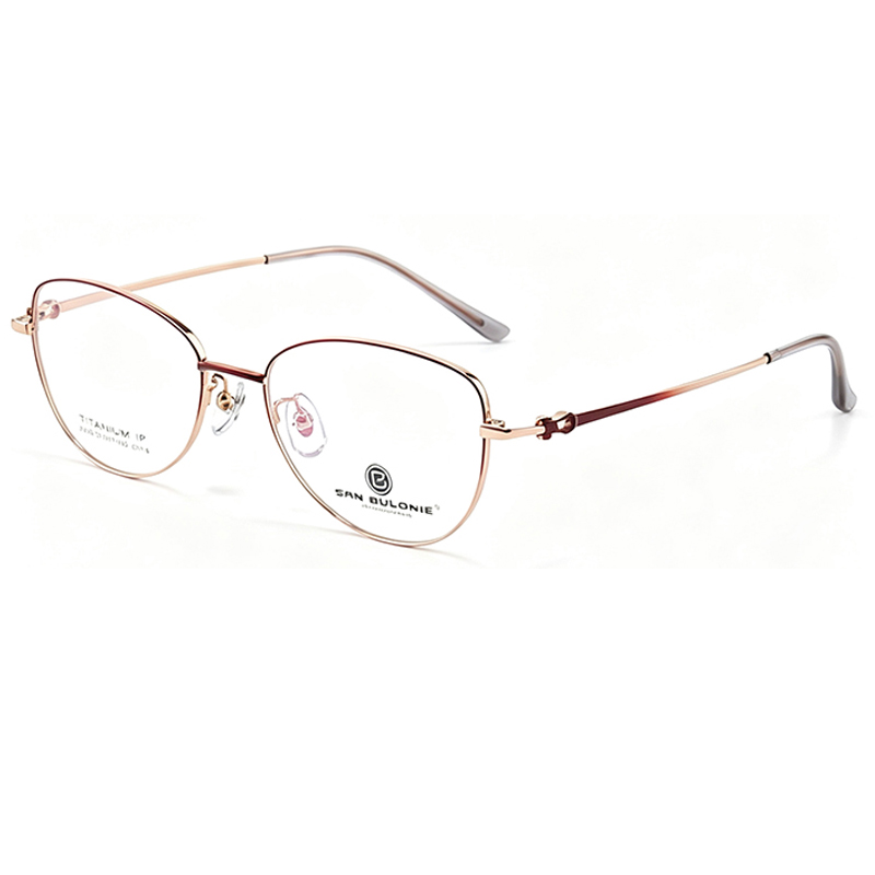 Vrouwen Titanium Optische Brillen Frame 9g Ultra Licht Cat Eye Gradiëntkleur Bril Brillen Voor Bijziendheid Recept Lenzen