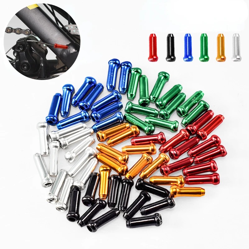 50 PCS Końcówki kabli rowerowych Końcówki przewodów rowerowych Końcówki linków dźwigni zmiany biegów Końcówki linków dźwigni zmiany biegów Akcesoria rowerowe MTB