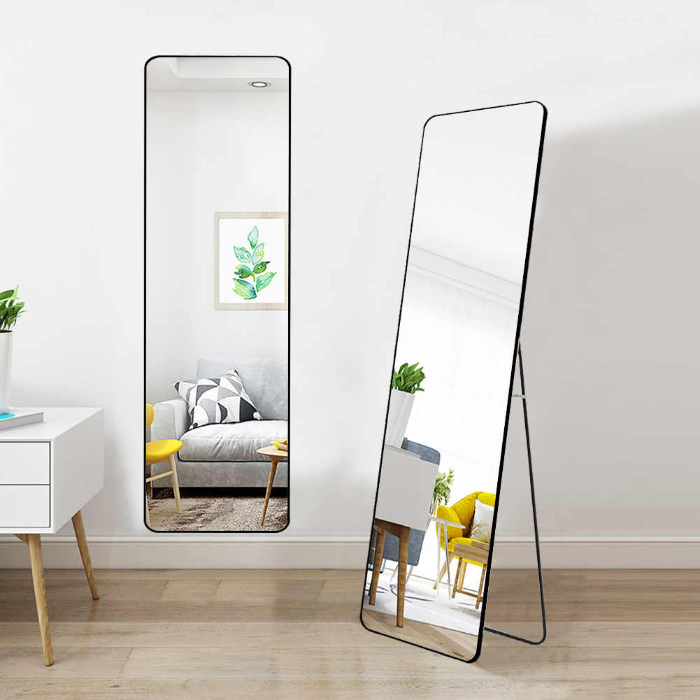【Breeins】Modern Rectangular Metal Floor Mirror Full Length Mirror Multi Color Size Bedroom Livingroom Bathroom Home Decorat