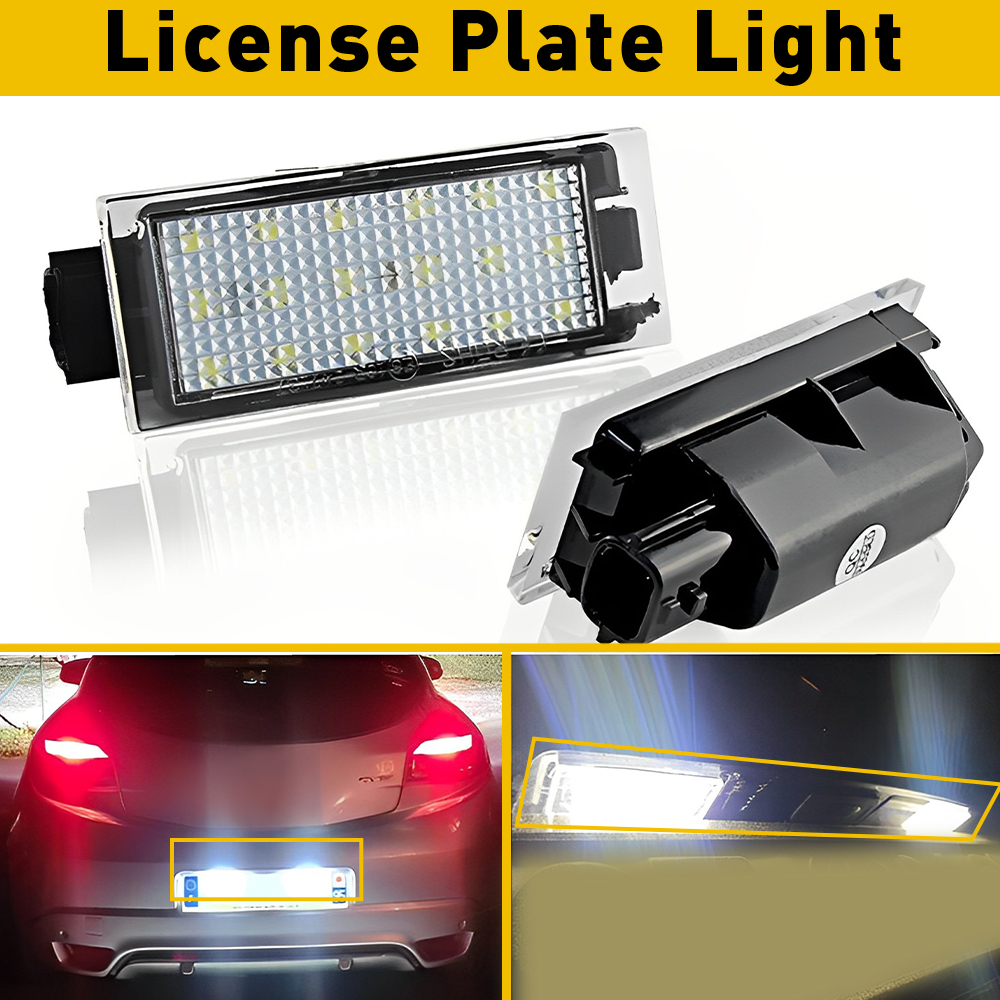 Luces LED para matrícula de coche, iluminación para Renault Clio Espace Duster Laguna Logan Master Megane Trafic Wind, 2 piezas