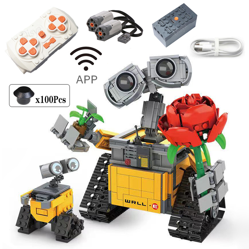 Nuevo 687 Uds. Disney WALL E aplicación de alta tecnología motorizada RC Robot funciones figuras bloques de construcción técnicos para niños juguetes regalo