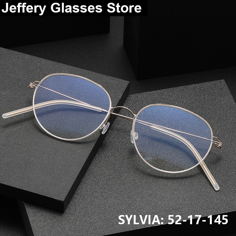Dänische Marke Cat Eye Air Titanium Fashion Damen Oval Brillengestell SYLVIA Schraubenlose Ultraleichte Brillen Sehhilfen
