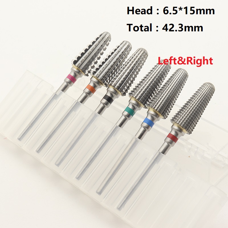 Neu! 5-in-1 konische Sicherheits-Hartmetall-Nagelbohrer mit geschnittenen Bohrern, Hartmetall-Fräser, Maniküre, zum Entfernen von Gelnägeln, Zubehör