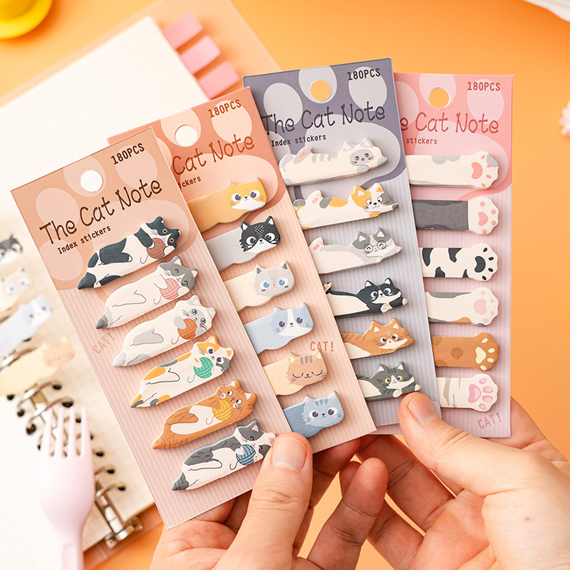 1 Set Briefpapier DIY Vrije tijd Kat Serie Schattig Papier Memo Pad Sticker Post Sticky Notes Kladblok School Kantoorbenodigdheden