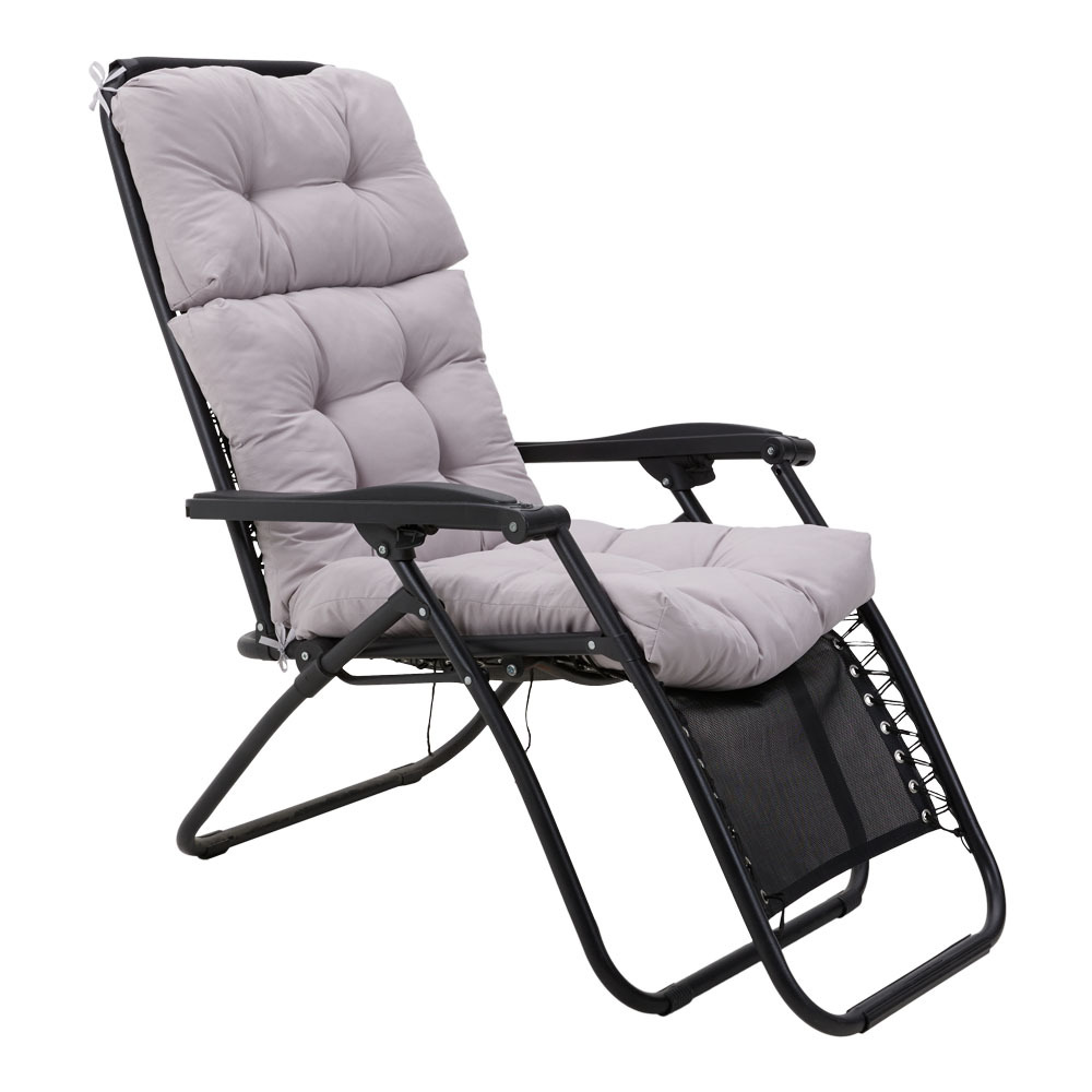 Cojín de silla reclinable de Banco de jardín, almohadilla de asiento de columpio, tumbona para interiores y exteriores, gris