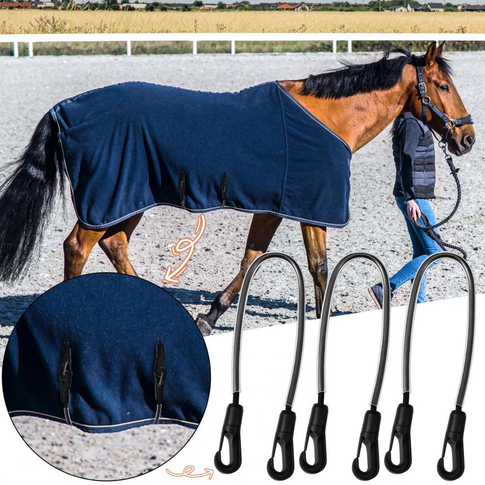 Correas elásticas para manta de caballo con Clips de doble extremo, longitud ajustable de 21 "a 28", correas elásticas para piernas para manta de caballo