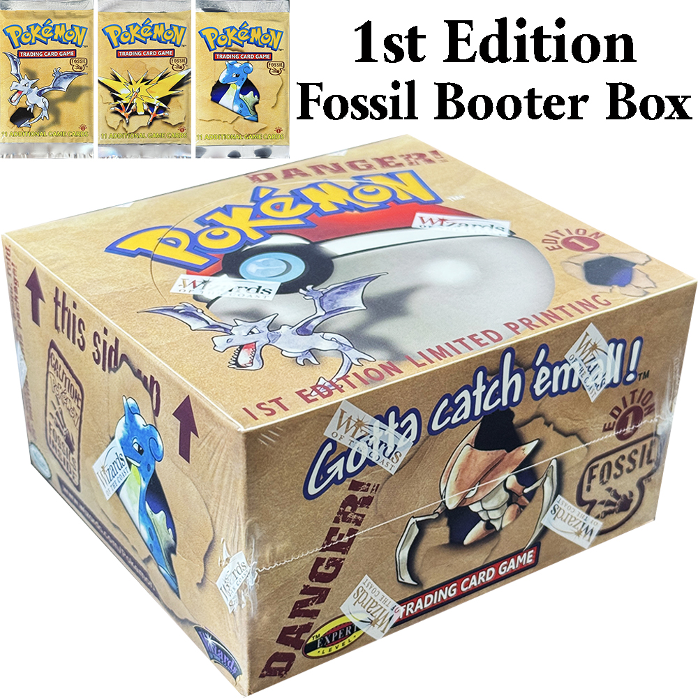 Pokémon Fossil Booster Box TCG Pierwsza Edycja 36 Paczek Aerodactyl Lapras Zapdos Paczka Podstawowa Jungle Box Proxy Toys Karty Kolekcjonerskie