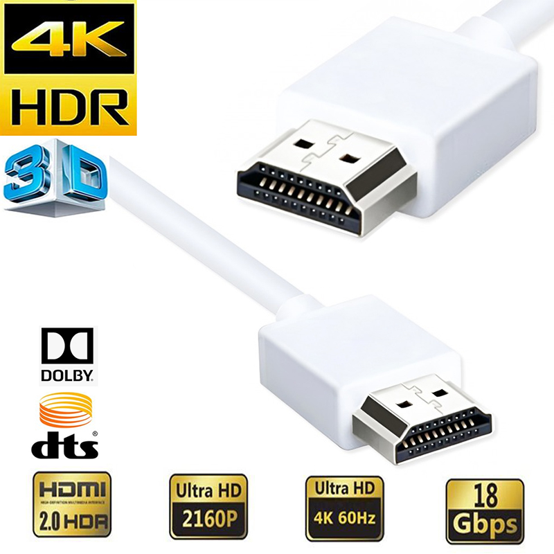Short HDMI Cable 4K White HDMI 2.0 cable with ethernet HDMI ARC CEC HDMI 2.0 cabl cord for PS5 Xbox series X PS4 pro HDTV