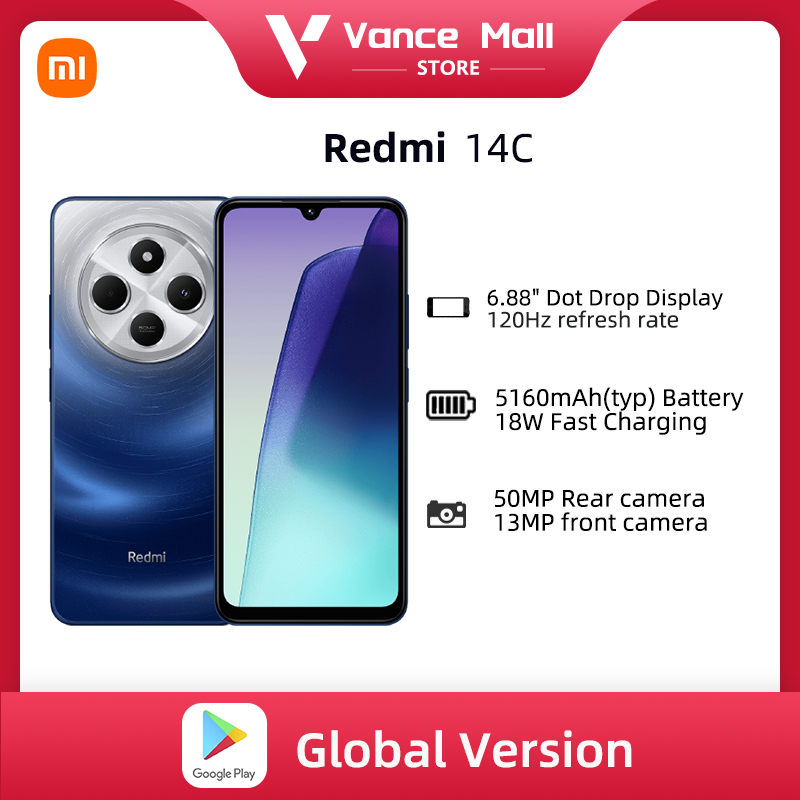 Globalna wersja Xiaomi Redmi 14C Smartphone Immersion 6.88'' 120Hz Display 50MP AI Dual Camera Massive 5160mAh Battery