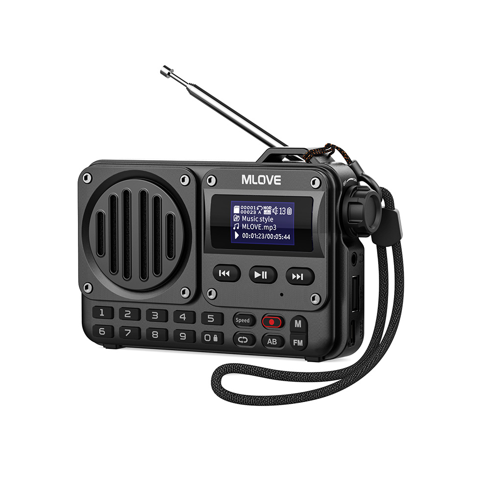 MLOVE BV800 Суперпортативный Bluetooth-динамик с FM-радио, ЖК-дисплеем, антенной, входом AUX, USB-диском, TF-картой, MP3-плеером