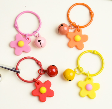 Small fresh color small flower bell keychain