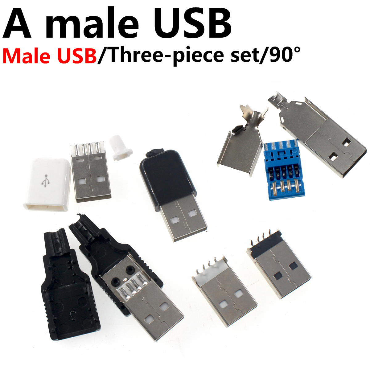 50 pz USB 2.0 3.0 maschio A tipo USB PCB connettore spina 180 gradi SMT SMD connettori USB maschio