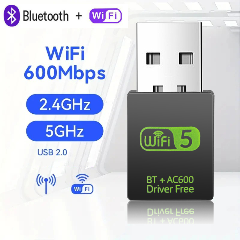 USB-адаптер 600 Мбит/с, Bluetooth 4,2, Wi-Fi, 5 USB-ключей