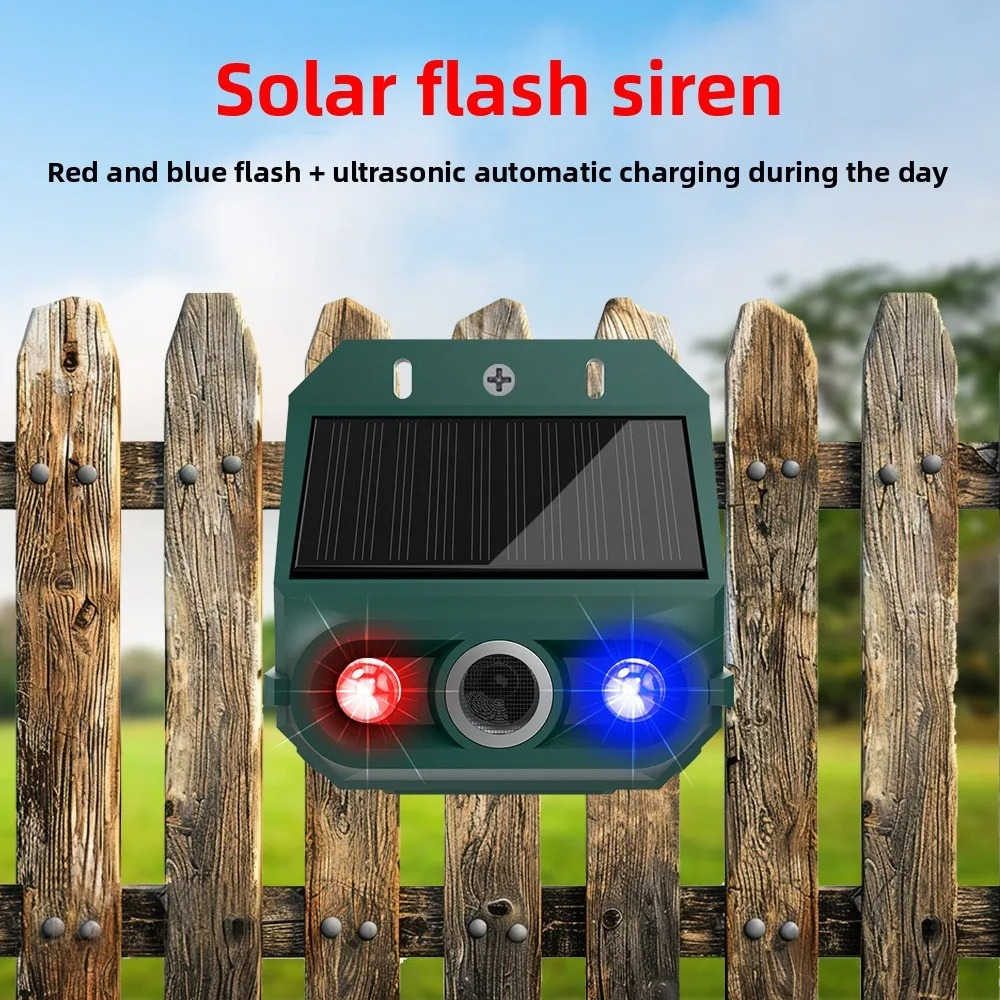 Solar Powered Ultrasonic Animal Repeller For Mice Rats Snakes Dogs Wild Animals Outdoor Strobe Flash