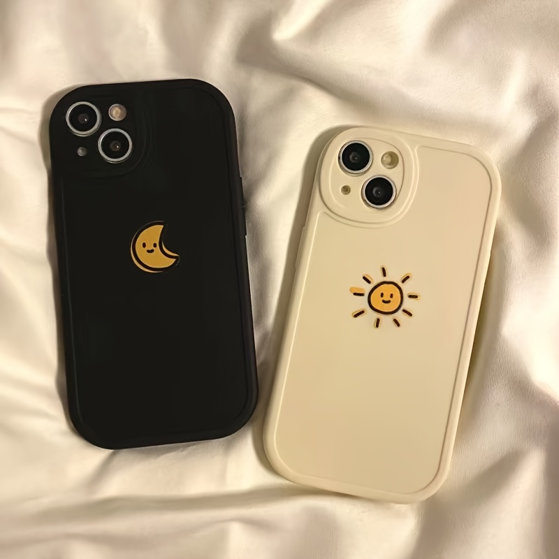 Eenvoudige Zon Maan Telefoon Case Voor iPhone 14 Plus 7 8 X XS XR 11 12 13 Pro Max Siliconen hoesjes Cover