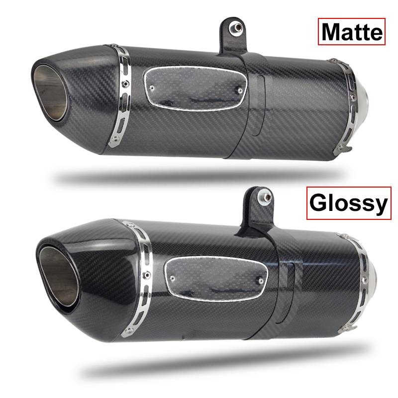 51mm Universal Motorcycle Exhaust Muffler Carbon Fiber R77 Escape Moto for Yamaha R3 R6 MT07 for Kawasaki Z900 Z400 RC390 ER6N