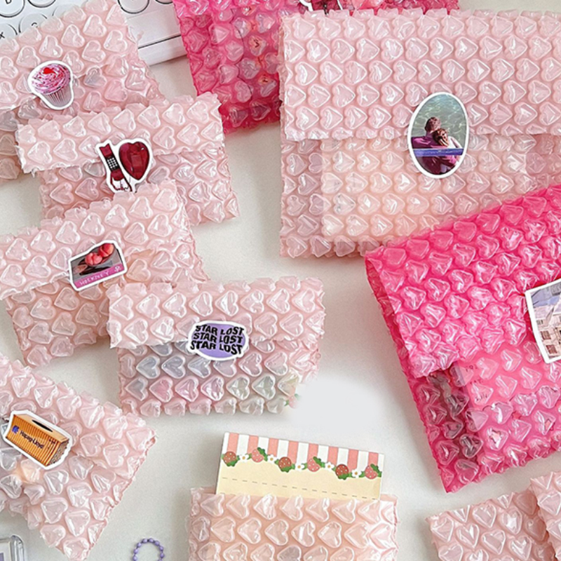 10pcs Heart Shaped Bubble Mailers Padded Envelopes Packaging Waterproof Bags